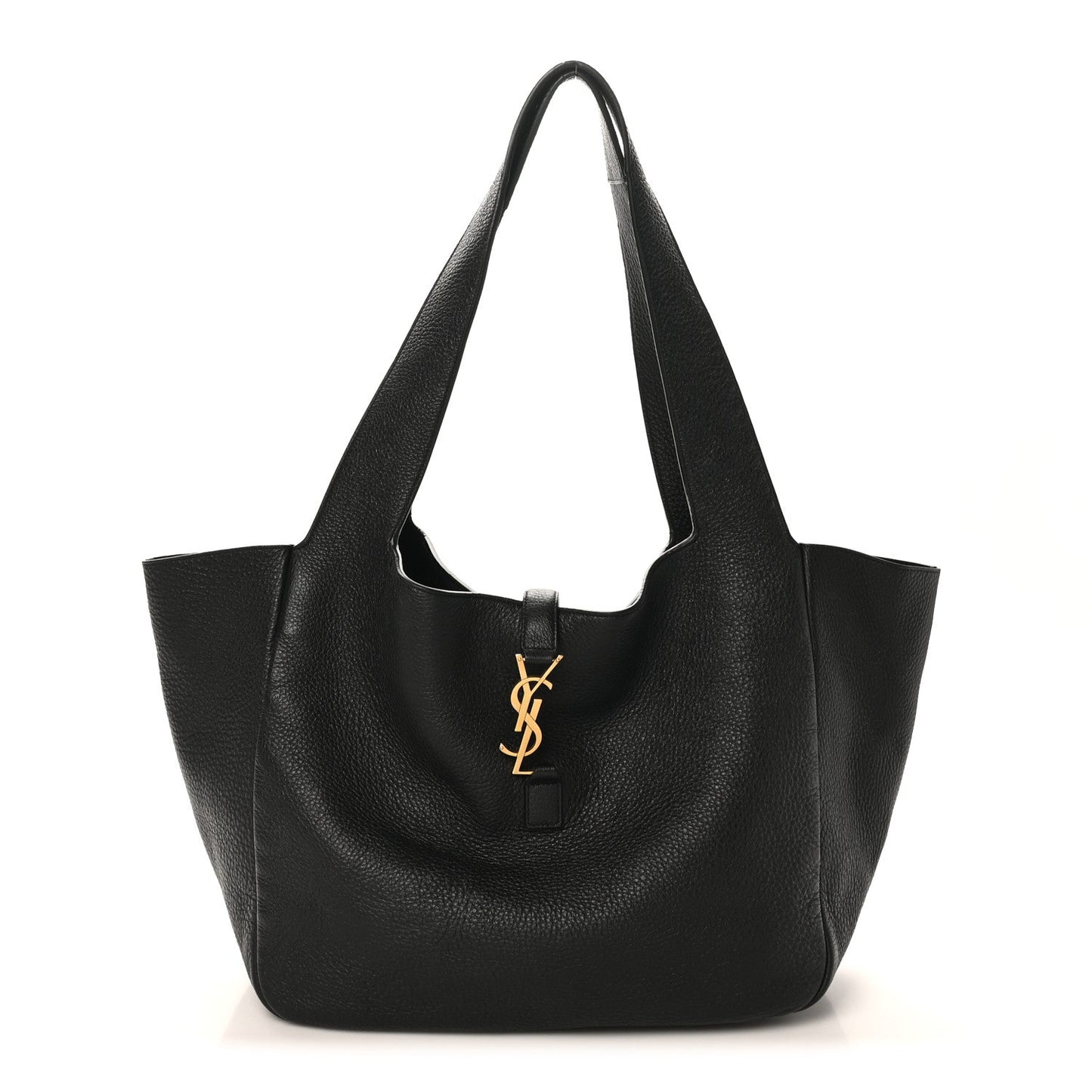 SAINT LAURENT Grained Deerskin Bea Tote Black