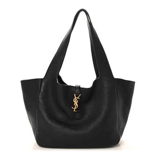 SAINT LAURENT Grained Deerskin Bea Tote Black