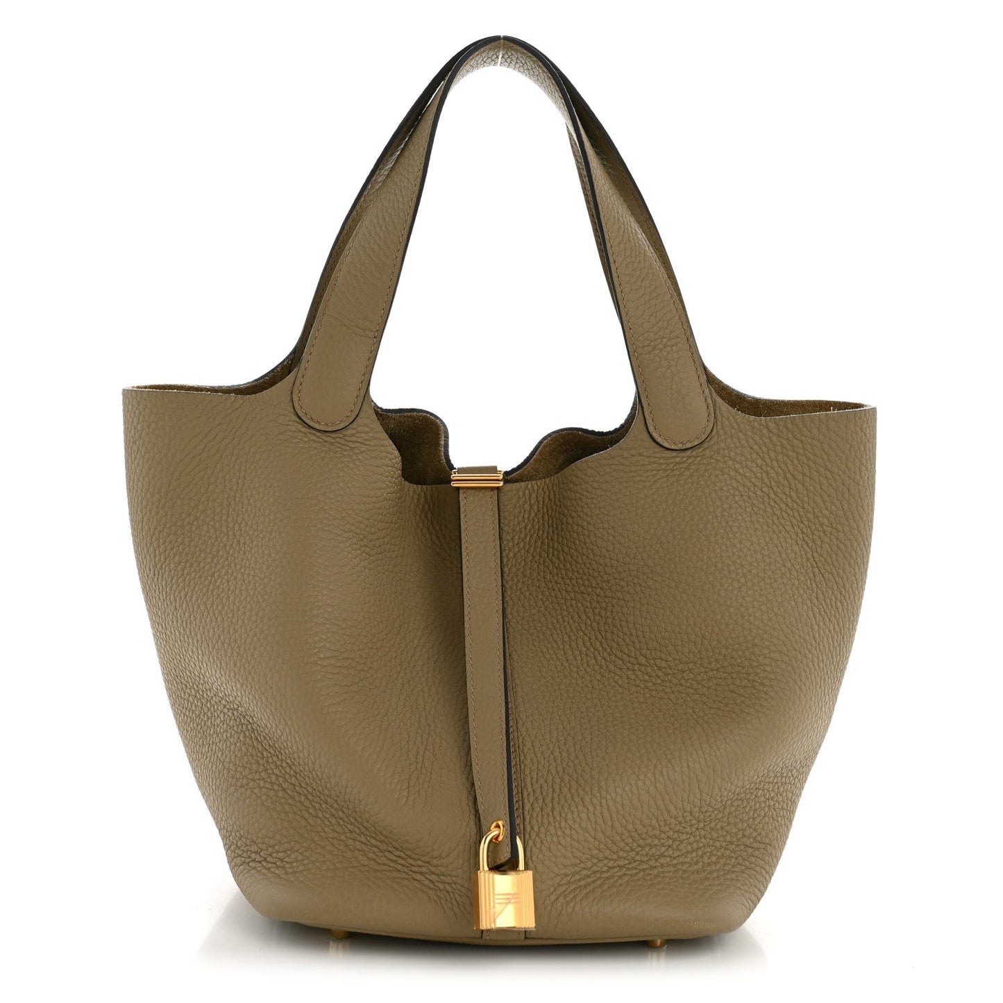 Taurillon Clemence Picotin Lock 22 MM Tote Beige Marfa