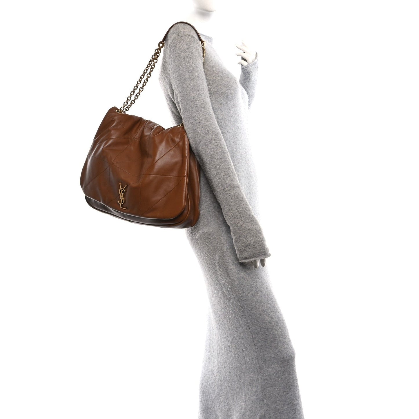 Saint Laurent Lambskin Matelasse Monogram Large Jamie 4.3 Shoulder Bag Light Fox