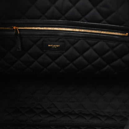 Saint Laurent ES Giant Calfskin Quilted Travel Bag Black
