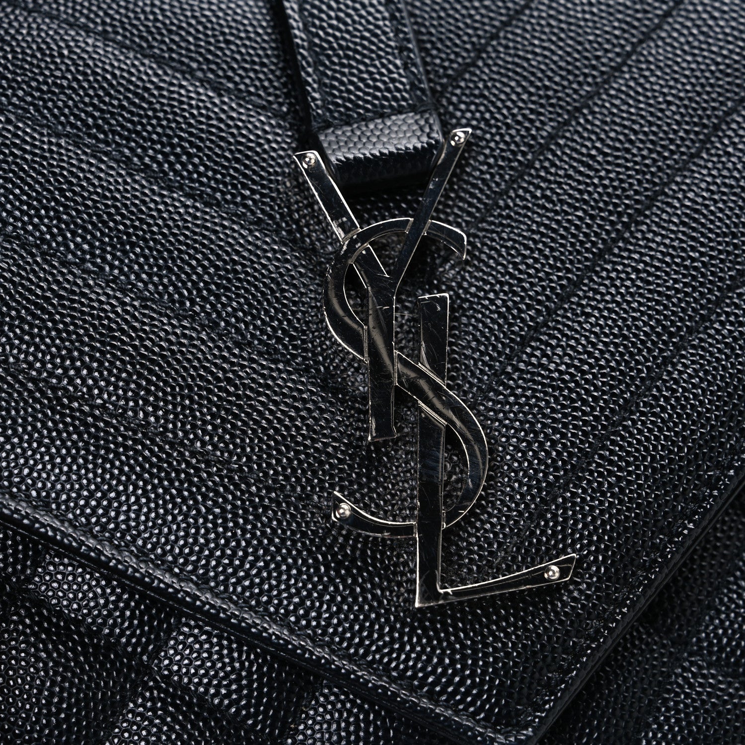 Saint Laurent Grain De Poudre Textured Mixed Matelasse Triquilt Medium Monogram Satchel