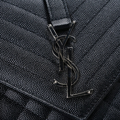 Saint Laurent Grain De Poudre Textured Mixed Matelasse Triquilt Medium Monogram Satchel