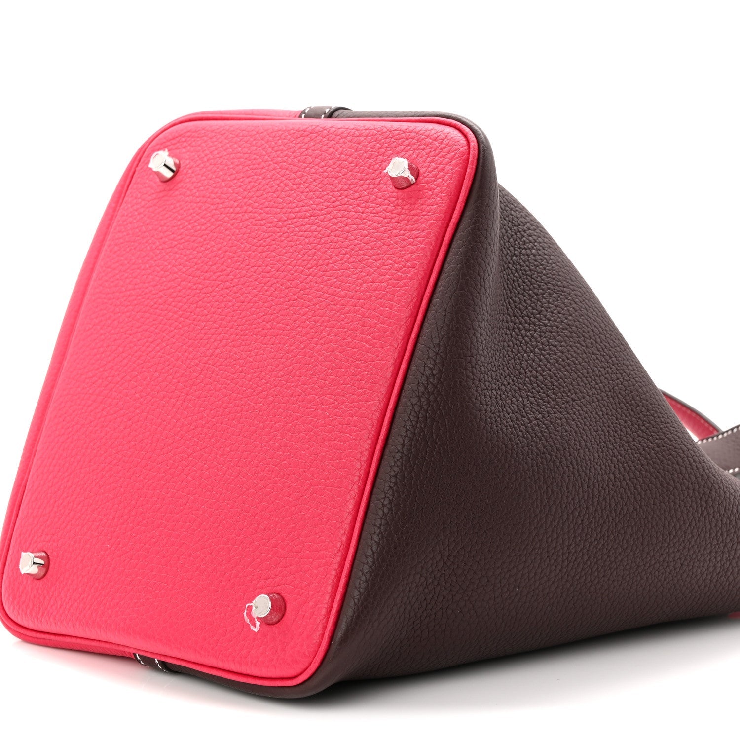 Taurillon Clemence Casaque Picotin Lock 18 PM Bucket Bag Rouge Sellier Framboise