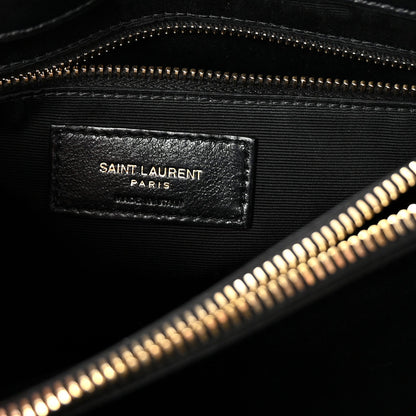 Saint Laurent Loulou Calfskin Y Quilted Monogram Medium Chain Satchel Black