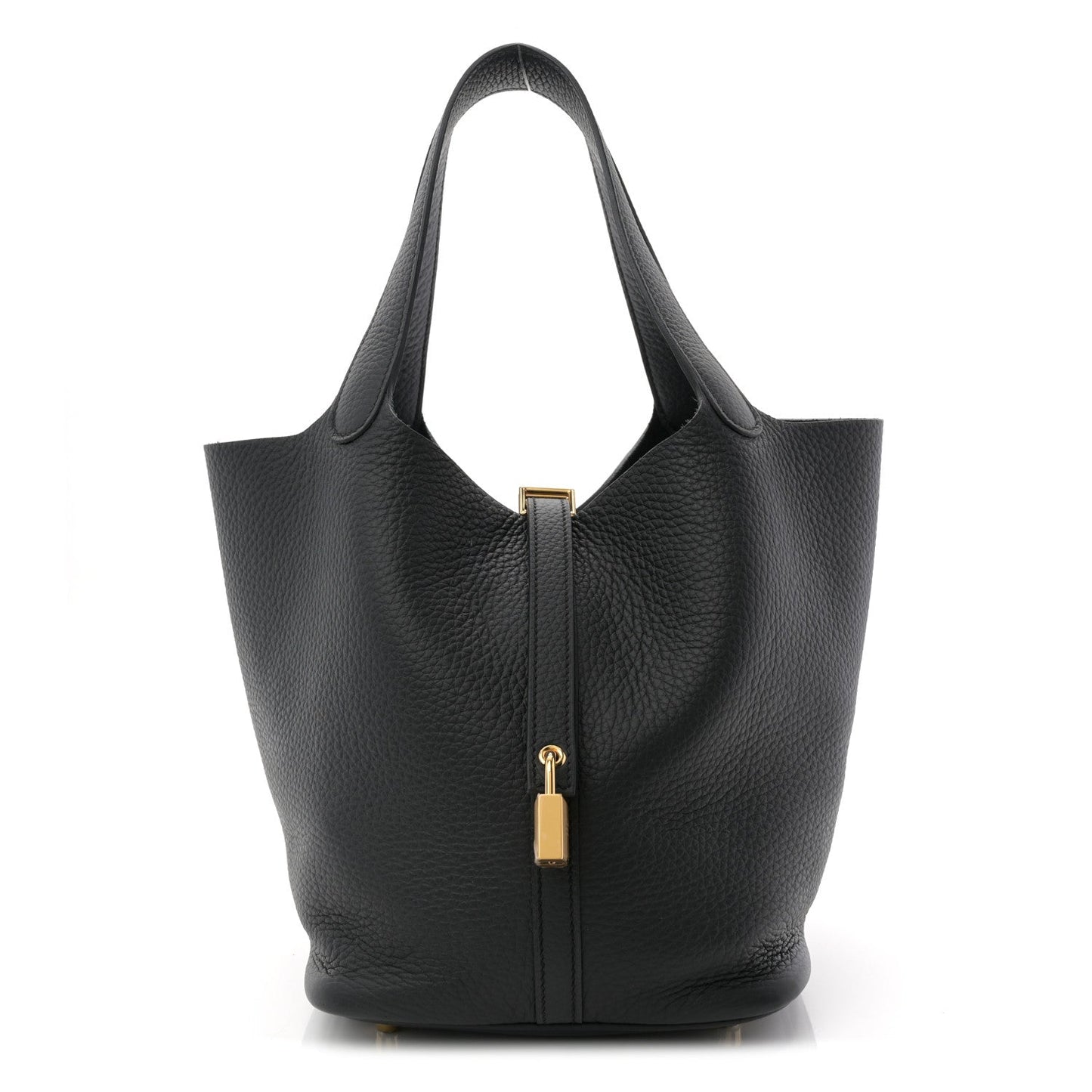 Taurillon Clemence Picotin Lock 22 MM Tote Black