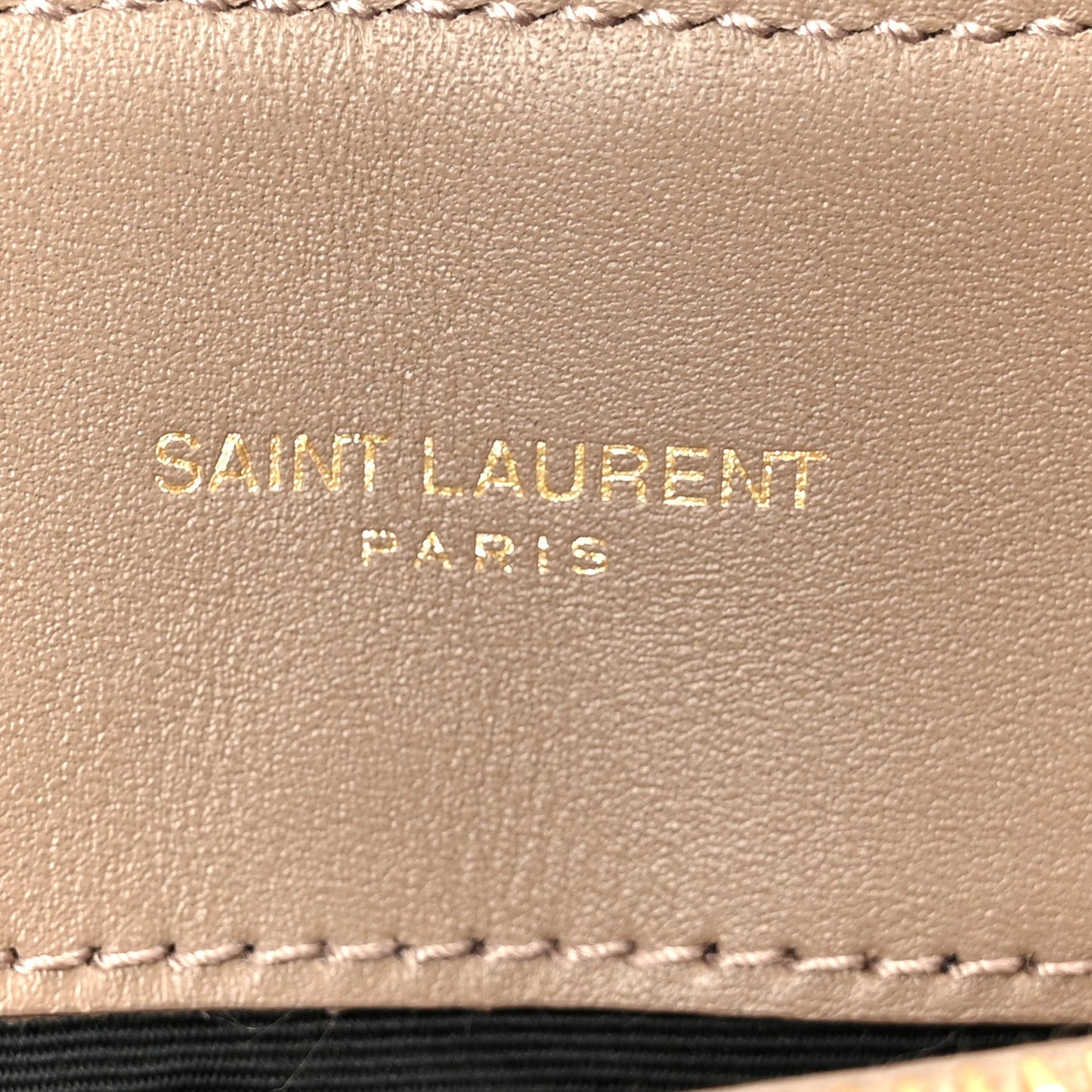 SAINT LAURENT Suede Y Quilted Monogram Medium Loulou Chain Satchel Taupe