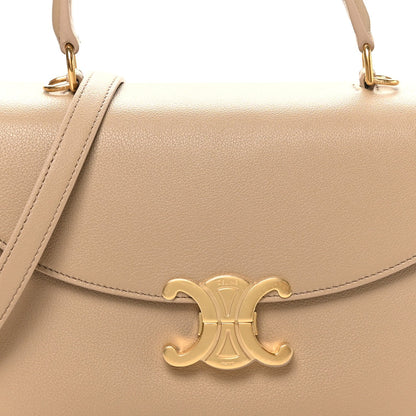 Beige Nino safari bag flap with gold C logo and leather strap
