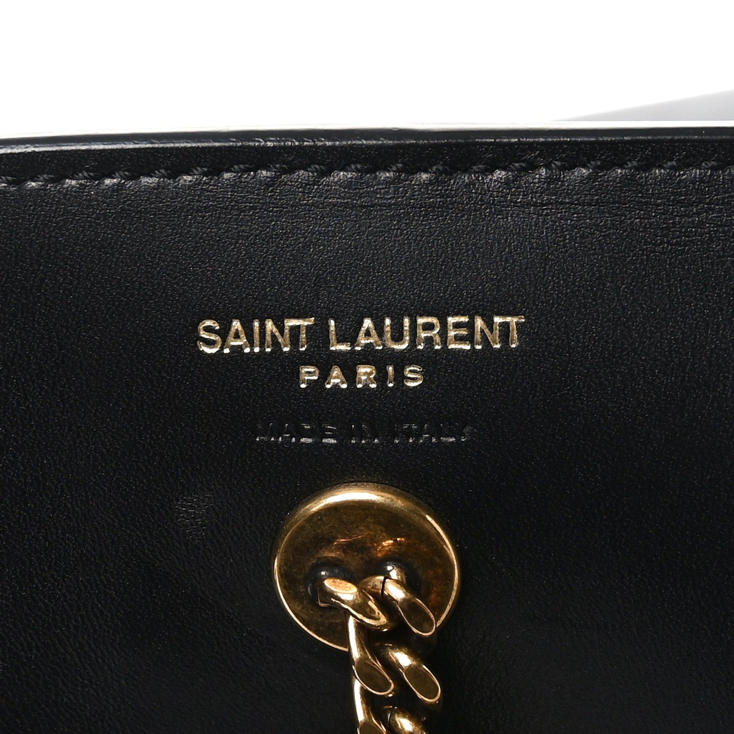 Saint Laurent Smooth Calfskin Maxi Trapezoid Shopping Tote Black