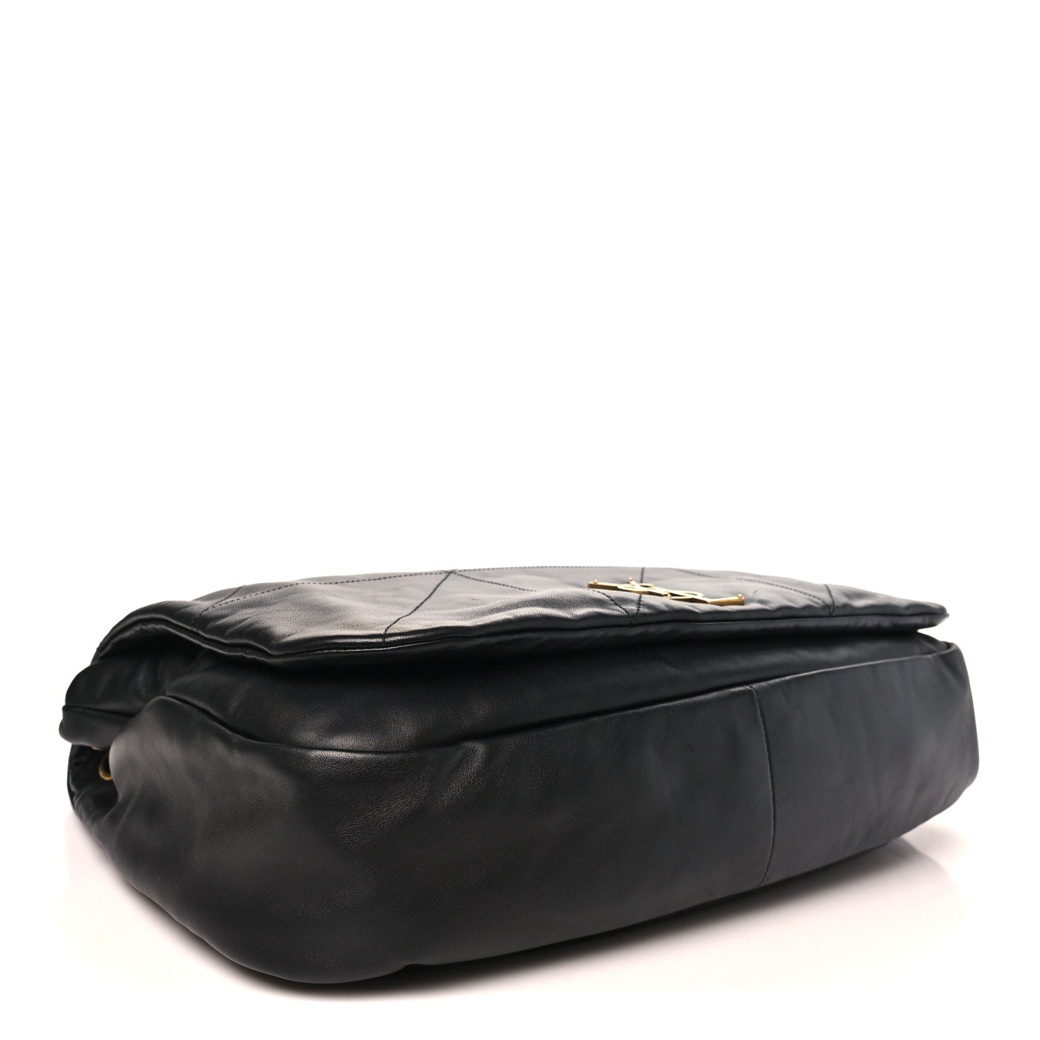 Saint Laurent Lambskin Matelasse Monogram Large Shoulder Bag Black