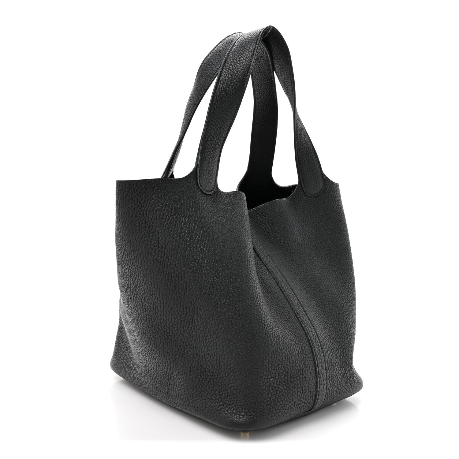 Taurillon Clemence Picotin Lock 22 MM Tote Black