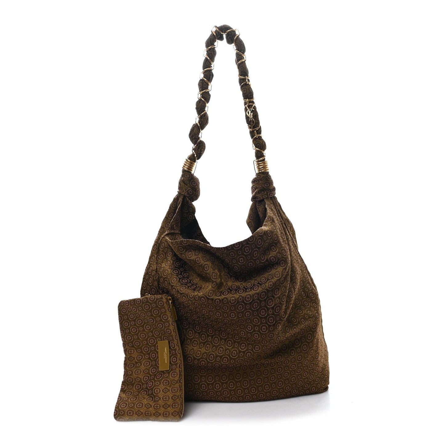 Saint Laurent Jacquard Medaillons Geometrique Medium Amalia Hobo Military Red