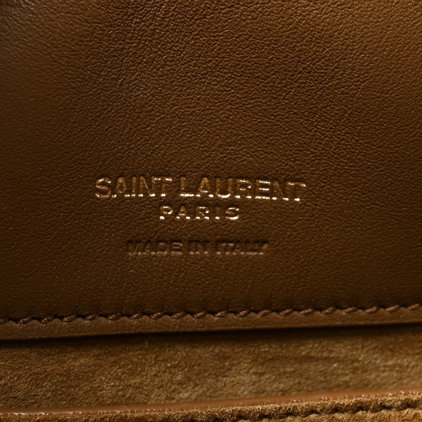 Saint Laurent Le 37 Small Suede Bucket Bag Golden Leaf