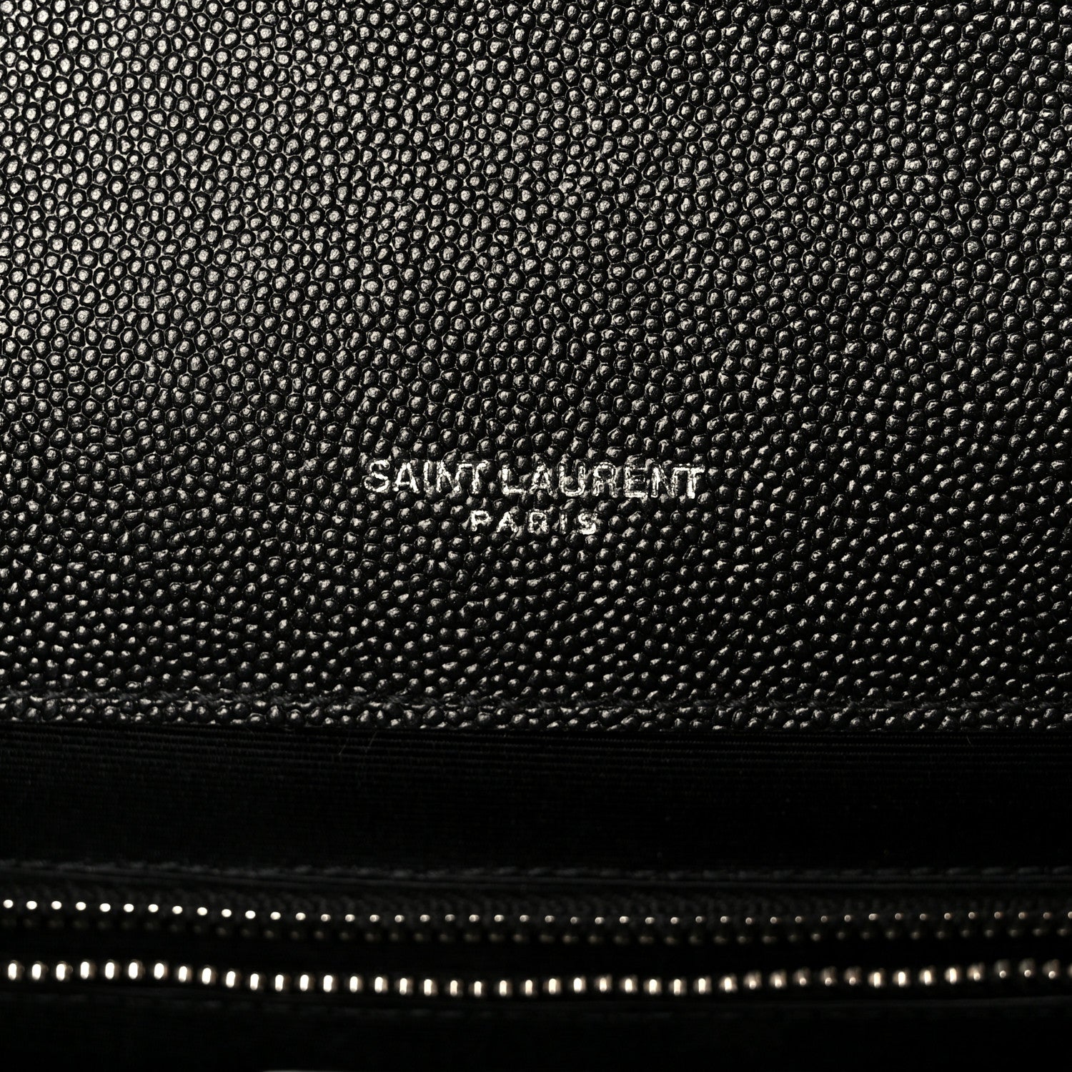Saint Laurent Grain De Poudre Triquilt Monogram Large Satchel Black