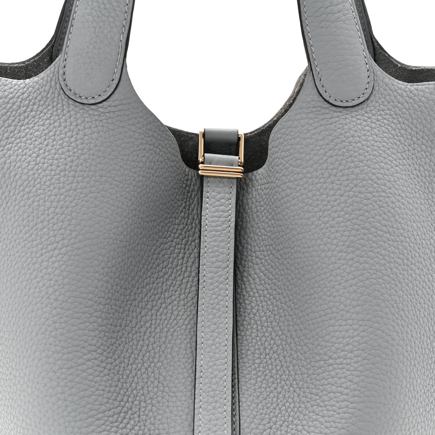 Picotin Lock 22 MM Tote Bag Clemence Calfskin Leather Gris Pantin