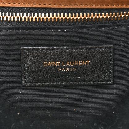 Saint Laurent Large Calypso Suede Shoulder Bag Caramel Cognac
