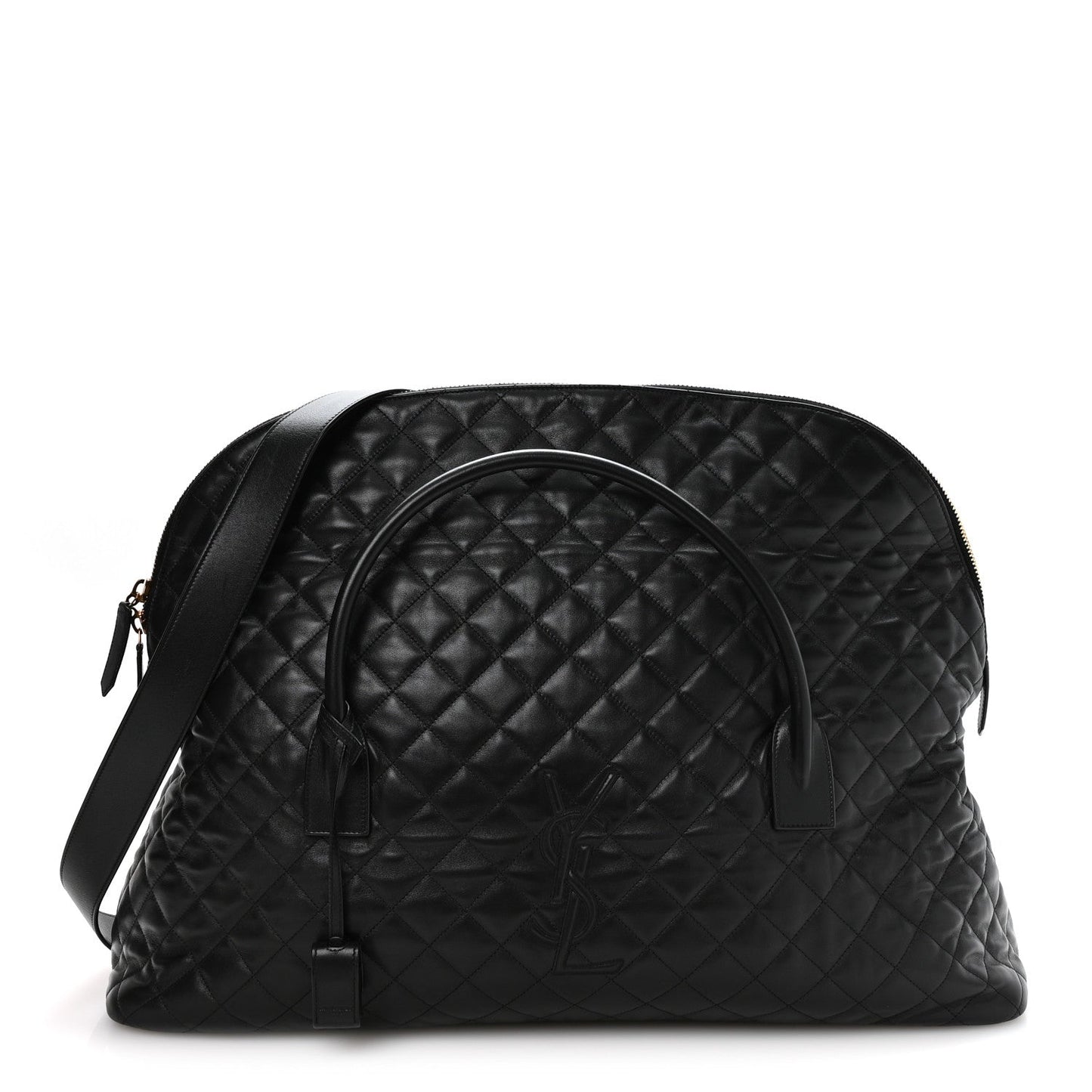 Saint Laurent Calfskin Quilted ES Giant Travel Bag Black