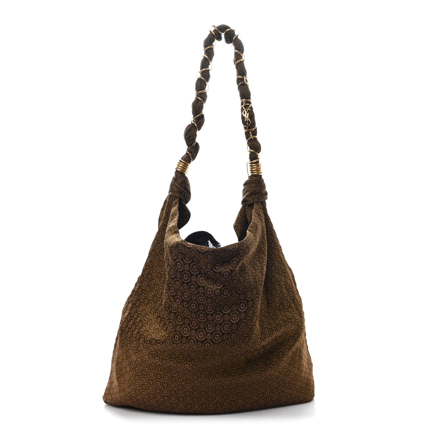 Saint Laurent Jacquard Medaillons Geometrique Medium Amalia Hobo Military Red