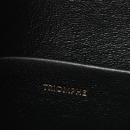 Black leather with gold TRIOMPHE embossing