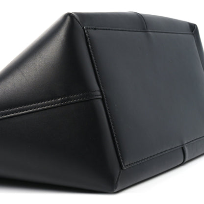 Saint Laurent Smooth Calfskin Maxi Trapezoid Shopping Tote Black