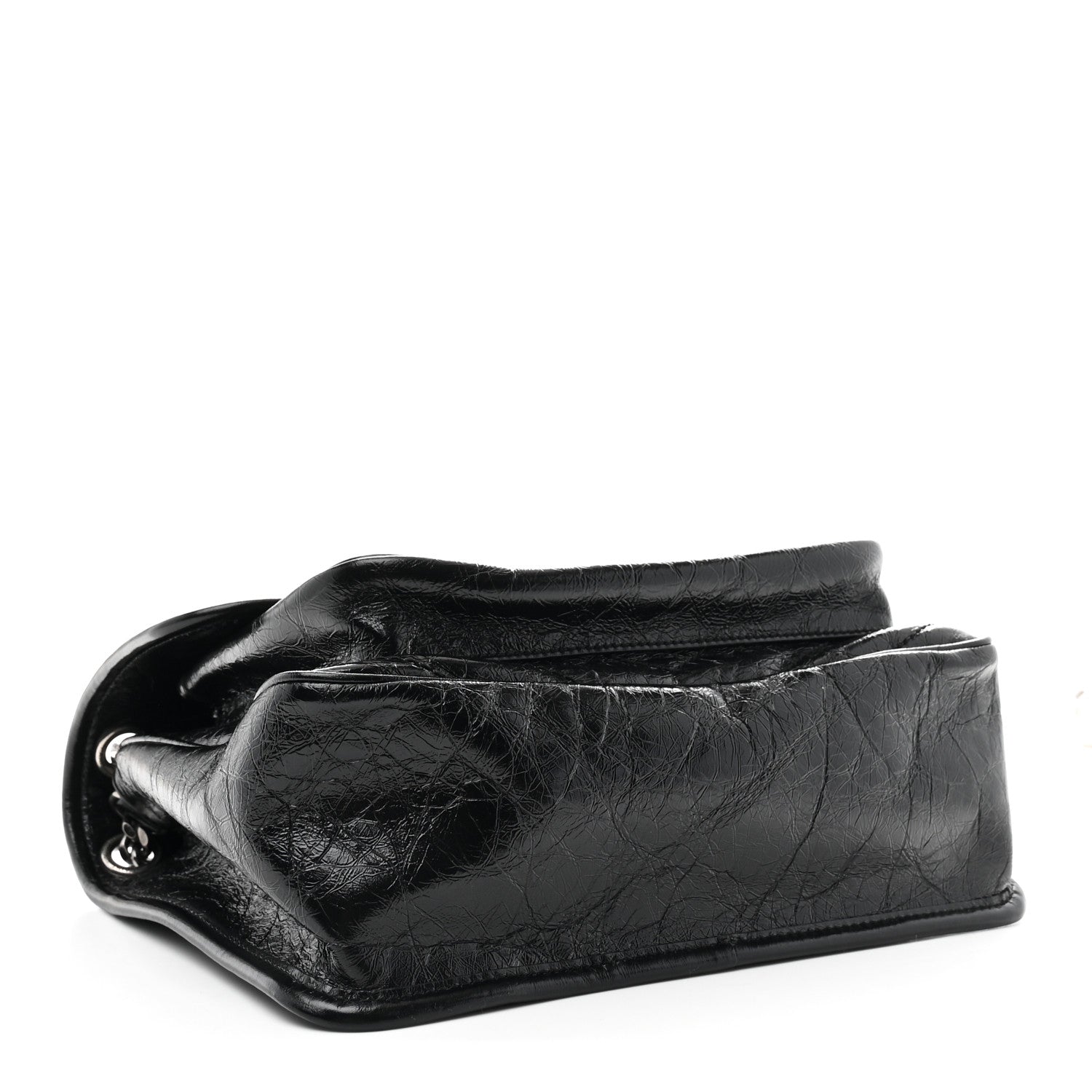 Saint Laurent Niki Medium Chain Satchel Crinkled Calfskin Black