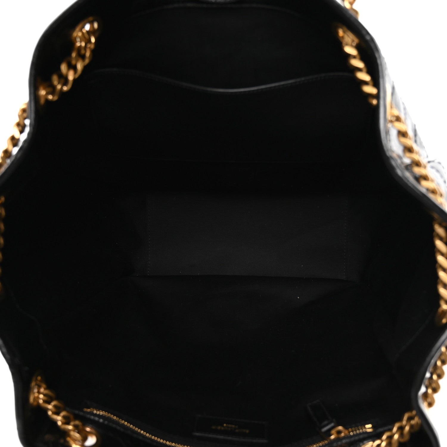 Saint Laurent Crinkled Calfskin Matelasse Niki Multipocket Shopping Tote Black