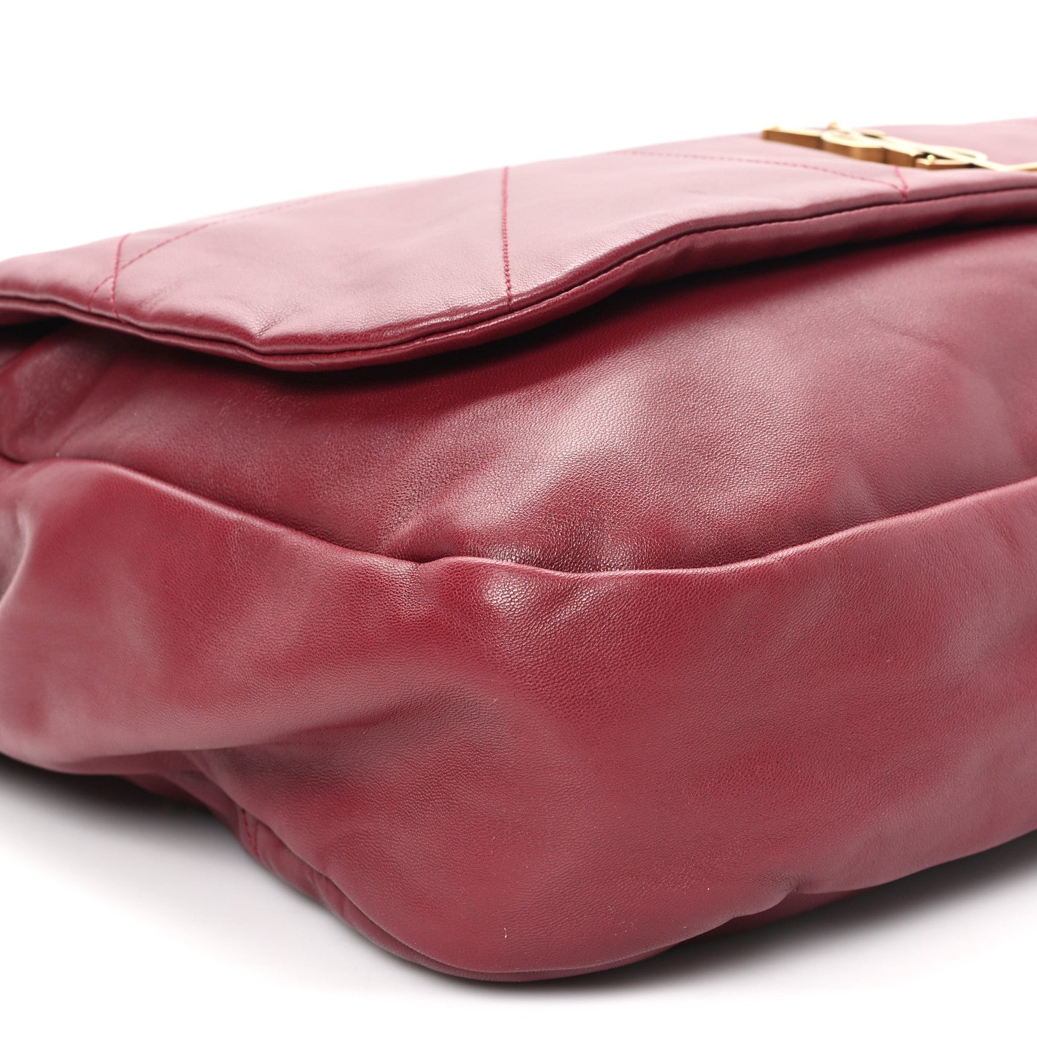 Saint Laurent Lambskin Matelasse Monogram Large Jamie Shoulder Bag Dark Bordeaux