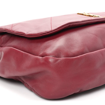 Saint Laurent Lambskin Matelasse Monogram Large Jamie Shoulder Bag Dark Bordeaux