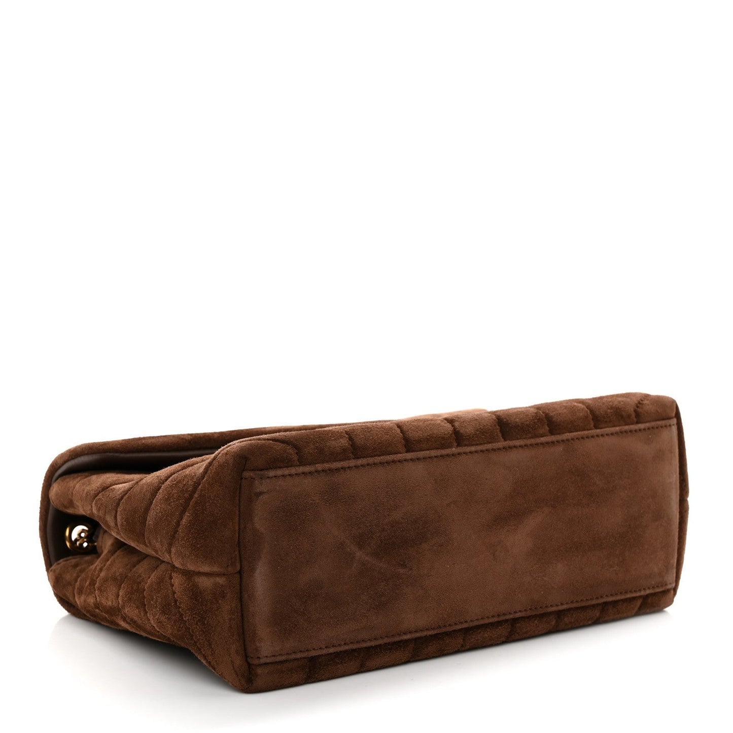 Saint Laurent Suede Calfskin Y Quilted Monogram Small Loulou Chain Satchel Bark Brown