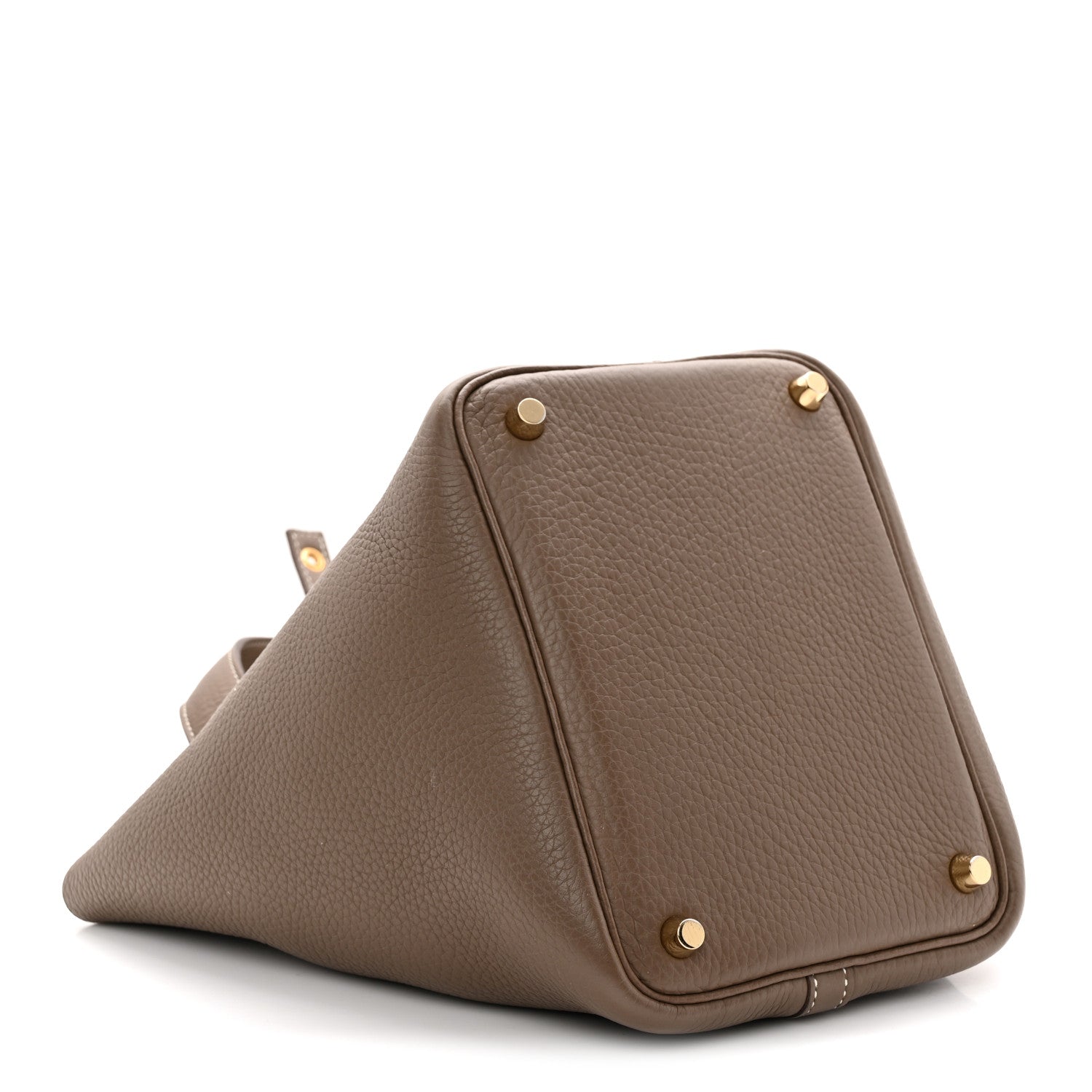 Calfskin Leather Picotin Lock 18 PM Etoupe Bucket Bag