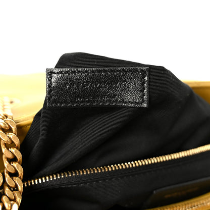 Saint Laurent Suede Y Quilted Monogram Medium Loulou Chain Satchel Chartreuse