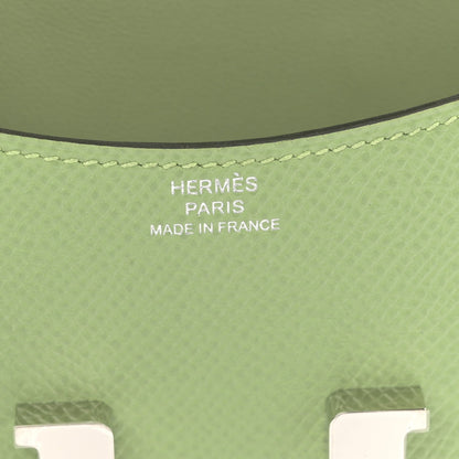 Light green leather wallet with HERMÈS PARIS MADE IN FRANCE stamp