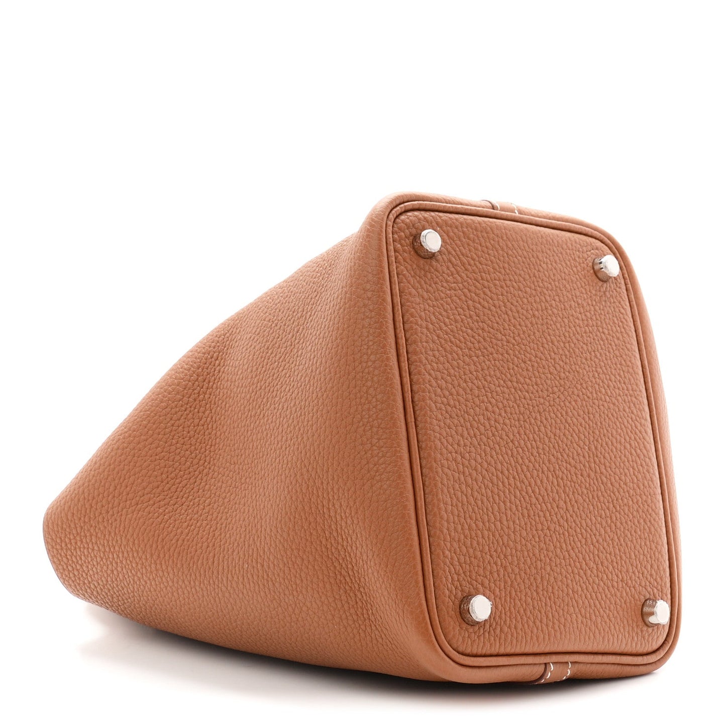 Taurillon Clemence Leather Bucket Tote Bag 18 PM Brown