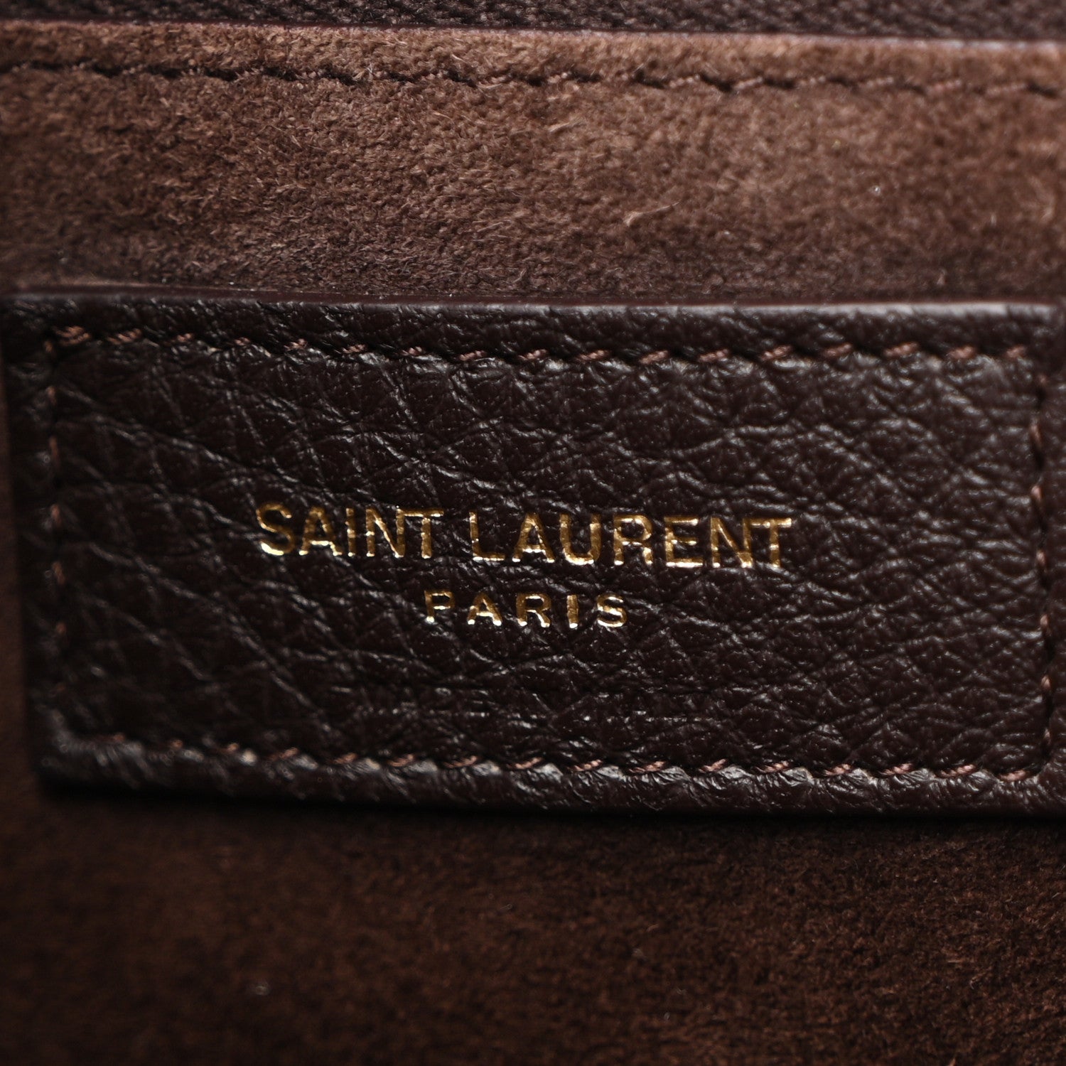 Saint Laurent Grained Deerskin Bea Tote Sweet Chocolate