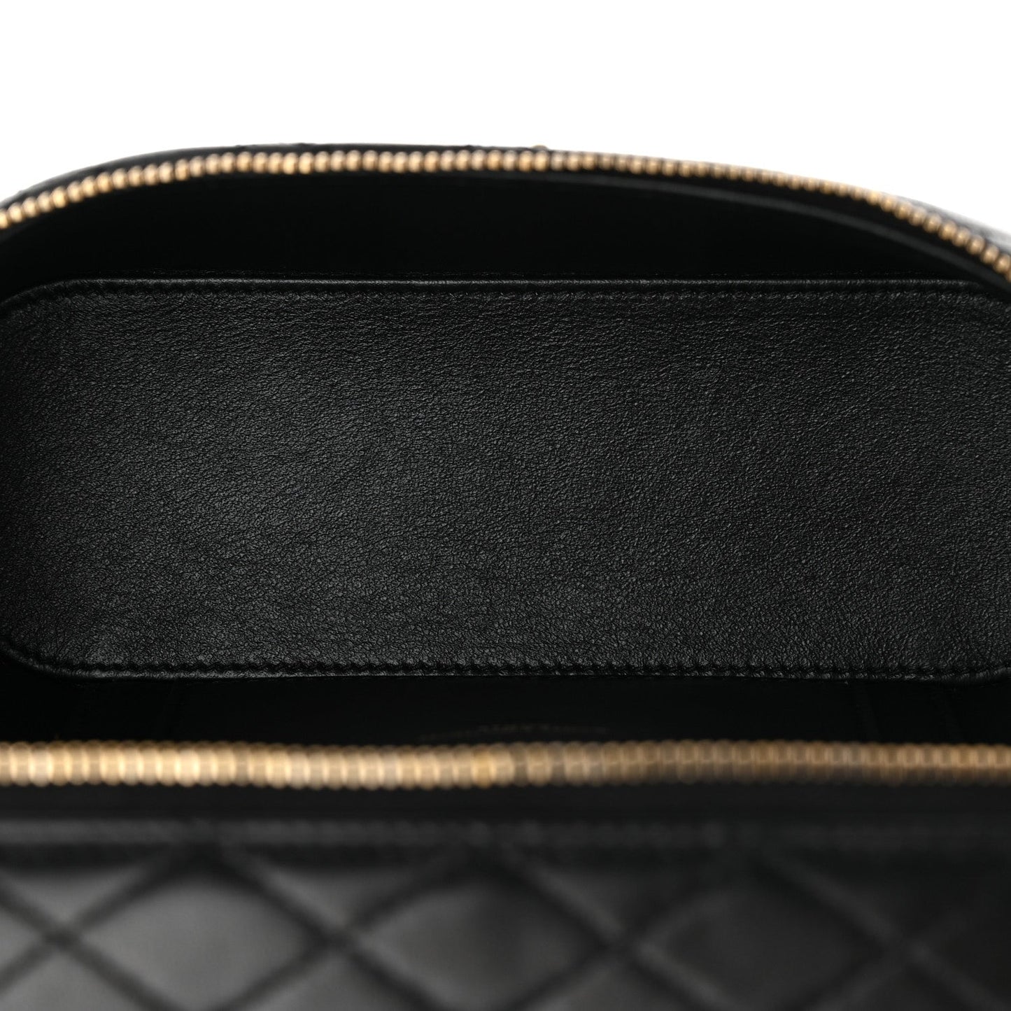 Saint Laurent Lambskin Quilted Mini Gaby Vanity Case Black