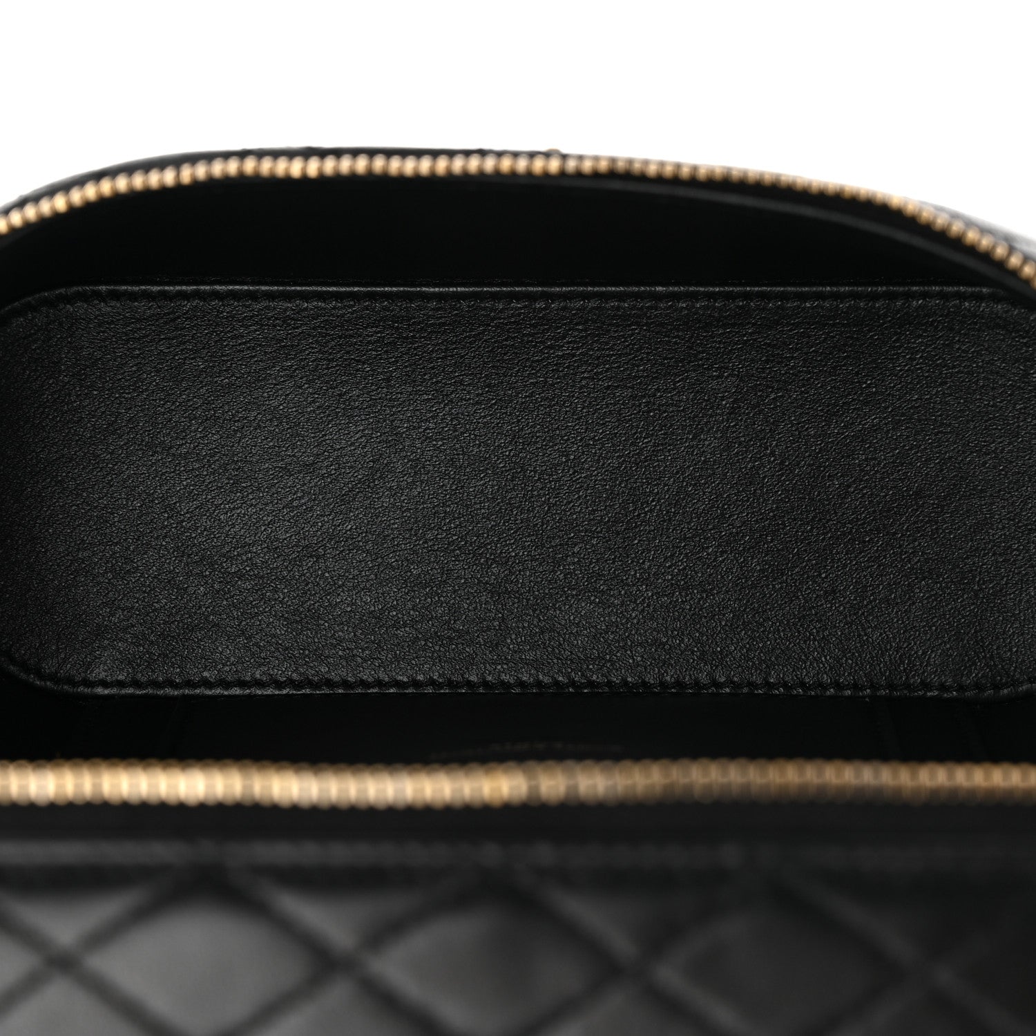 Saint Laurent Lambskin Quilted Mini Gaby Vanity Case Black