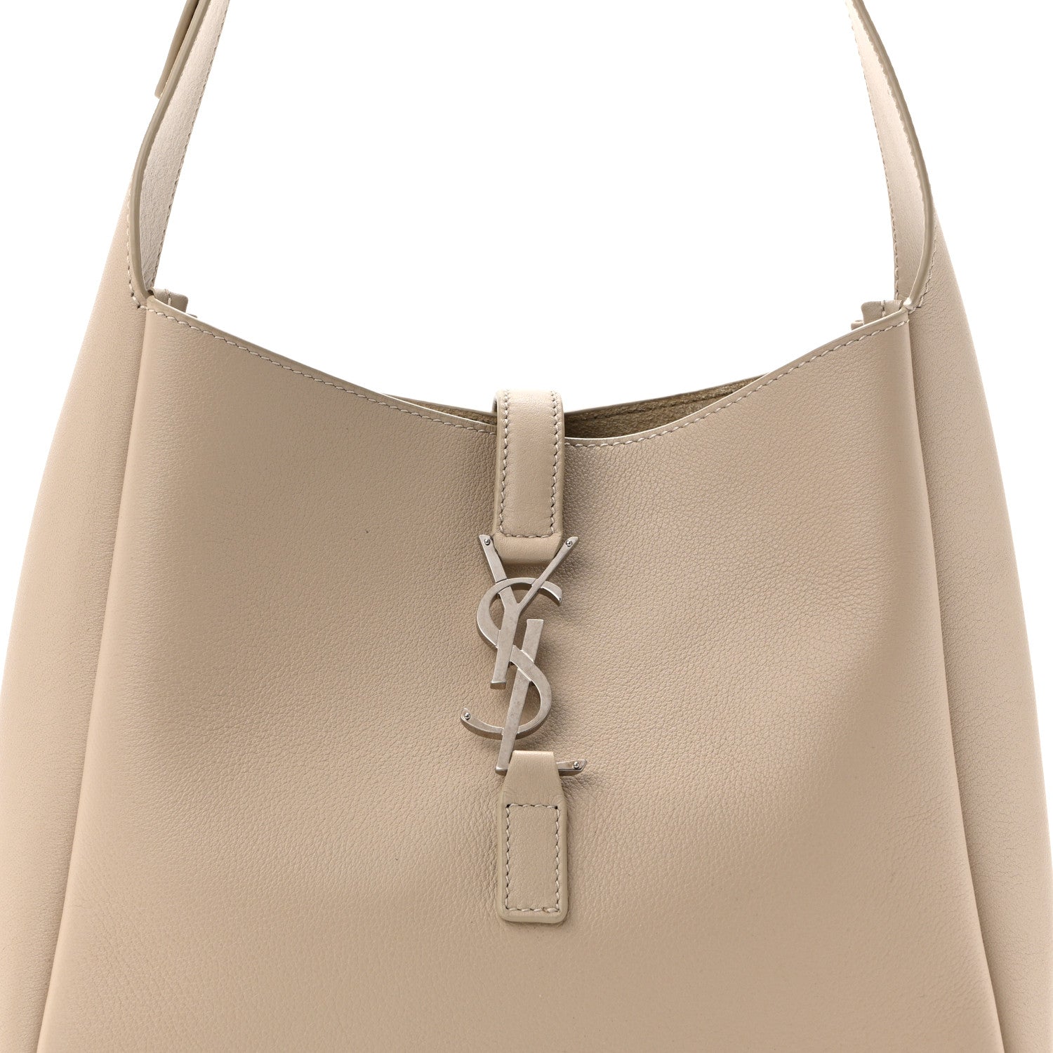 Saint Laurent Smooth Calfskin Small Le 5 A 7 Soft Hobo Bag Sea Salt