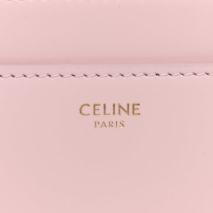 Pastel pink leather mini bag panel with CELINE PARIS embossed logo