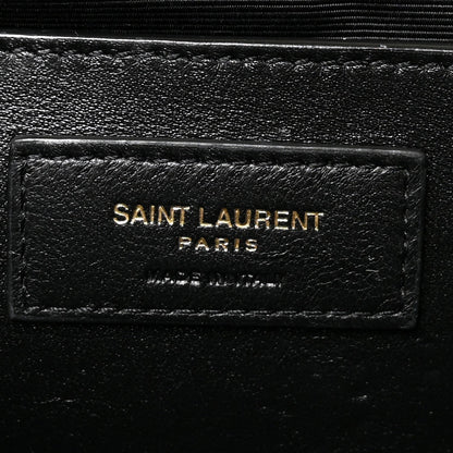 Saint Laurent Grain De Poudre Medium Triquilt Monogram Satchel Crema Soft