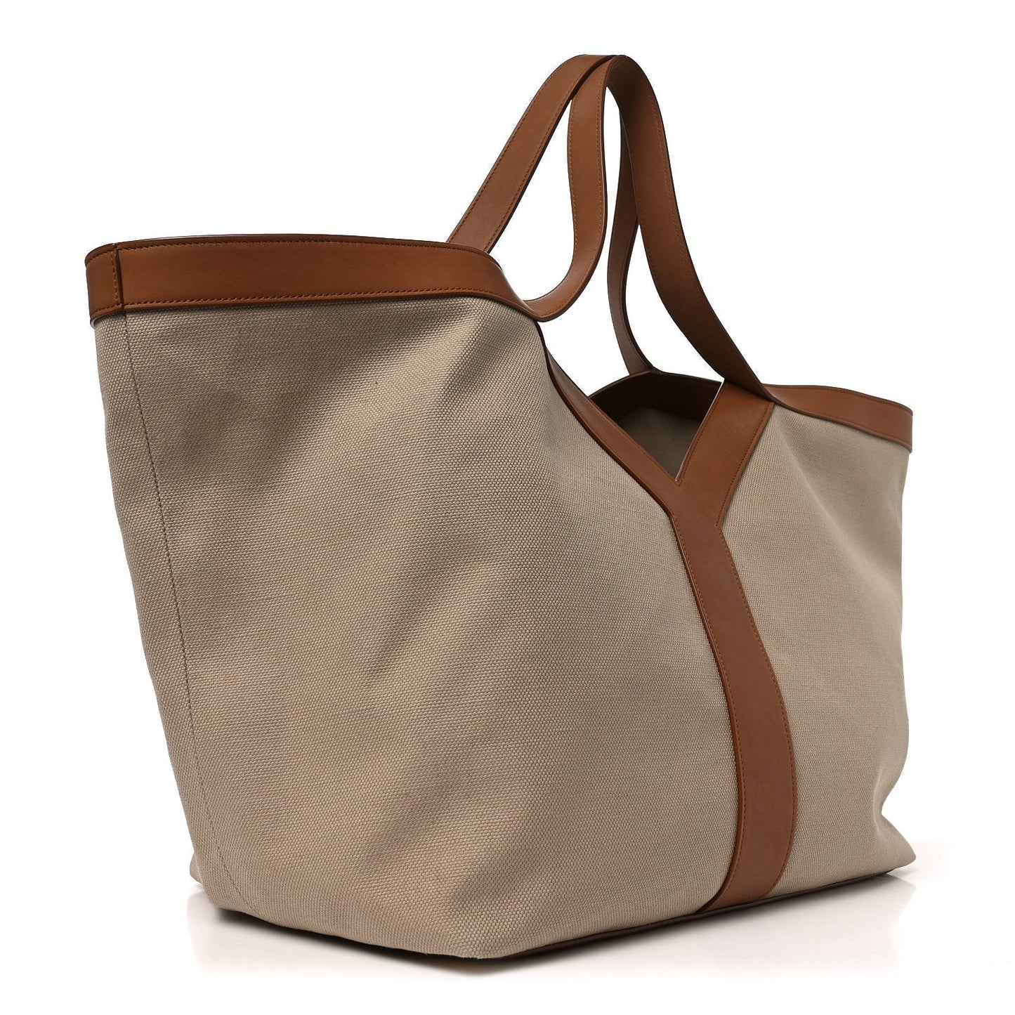 Saint Laurent Y Canvas Tote Bag Beige Brick