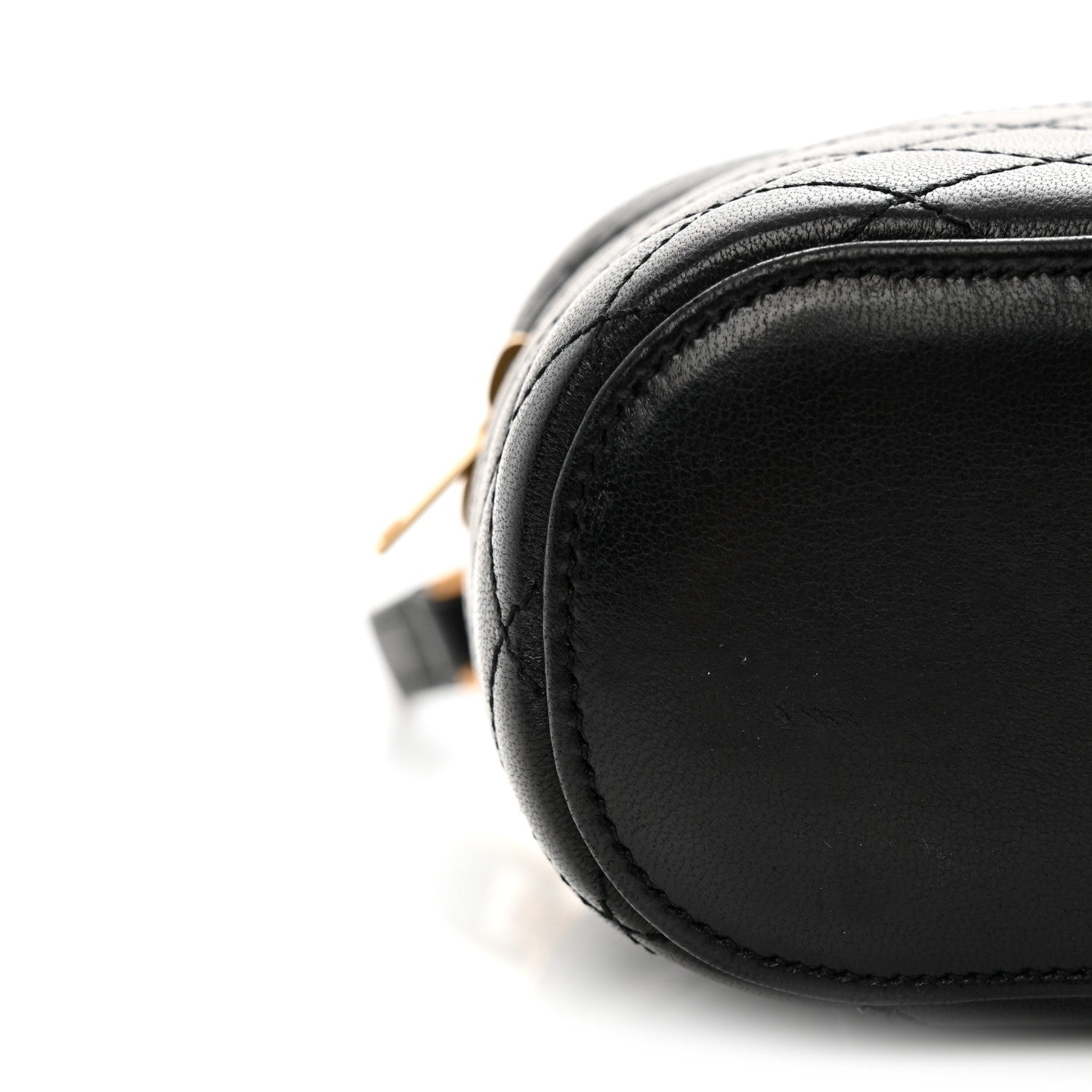 Saint Laurent Lambskin Quilted Mini Gaby Vanity Case Black