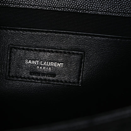 Saint Laurent Grain De Poudre Textured Mixed Matelasse Triquilt Medium Monogram Satchel