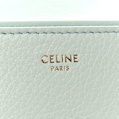 Celine Paris embossing on light blue grained leather lining