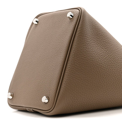 Taurillon Clemence Picotin Lock 18 PM Etoupe Tote Bag