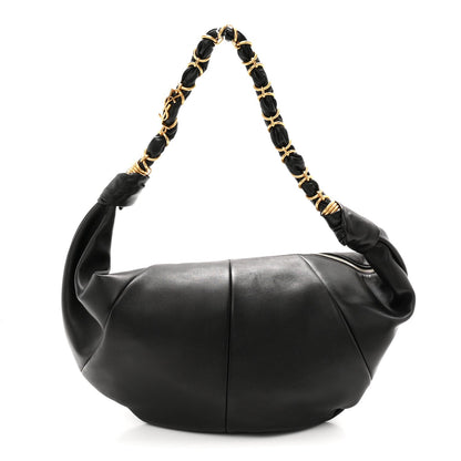 Saint Laurent Lambskin Small Amalia Hobo Black
