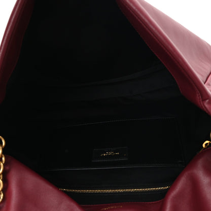 Saint Laurent Lambskin Matelasse Monogram Large Jamie Shoulder Bag Dark Bordeaux