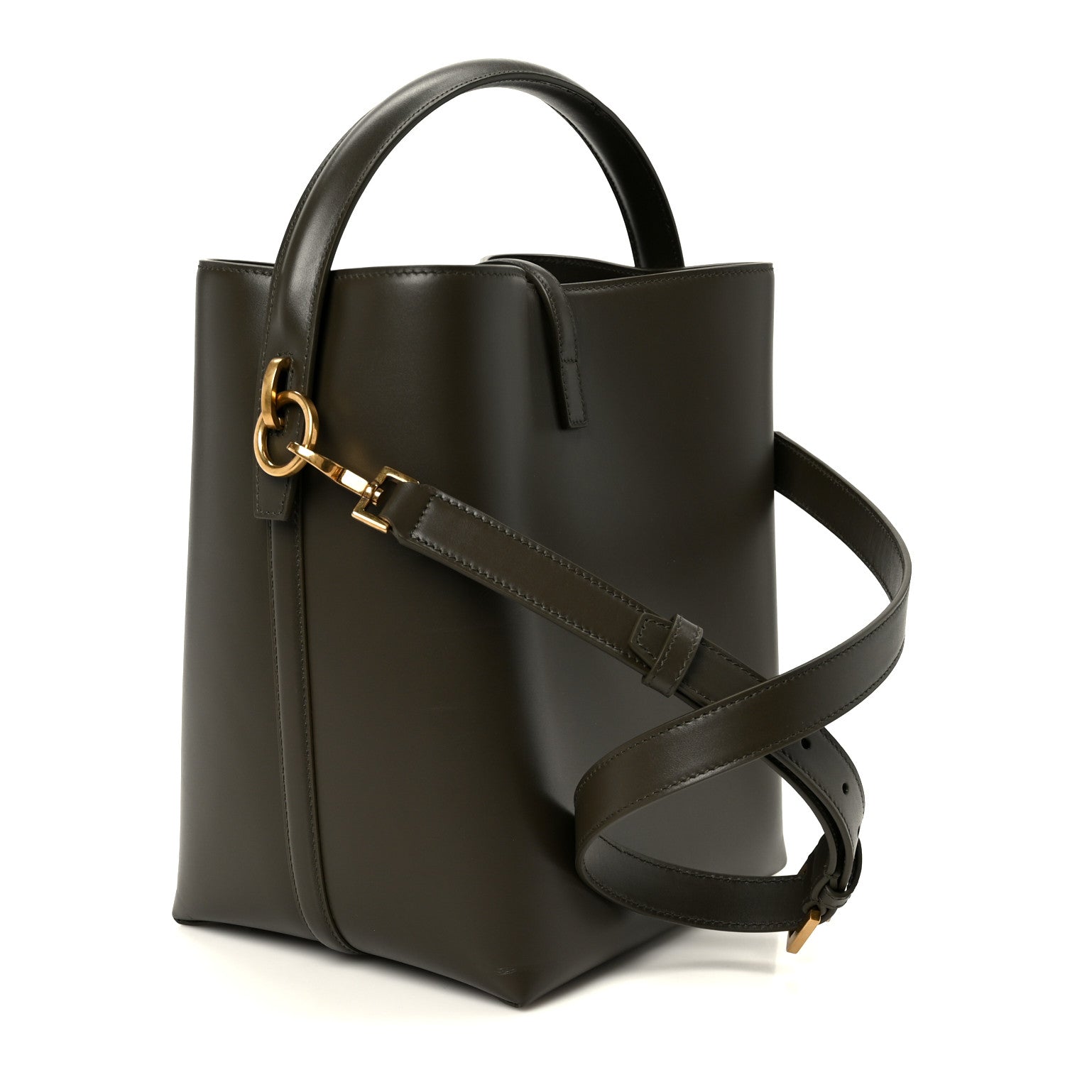 Saint Laurent Shiny Calfskin Le 37 Bucket Bag Arabica