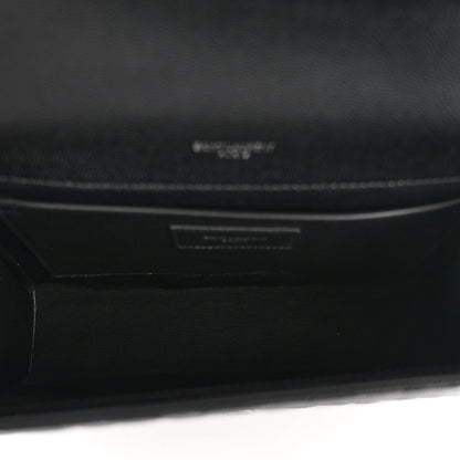 Saint Laurent Mixed Matelasse Triquilt Medium Monogram Satchel Black