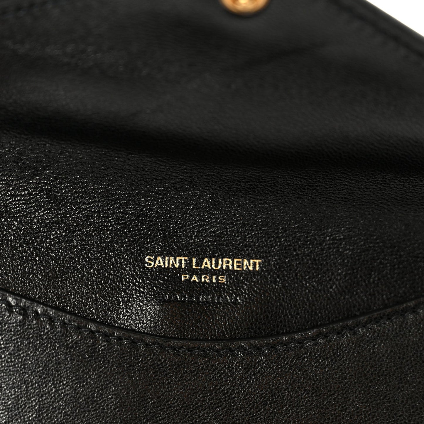 Saint Laurent Lambskin Chevron Quilted Large LouLou Shoulder Bag Black