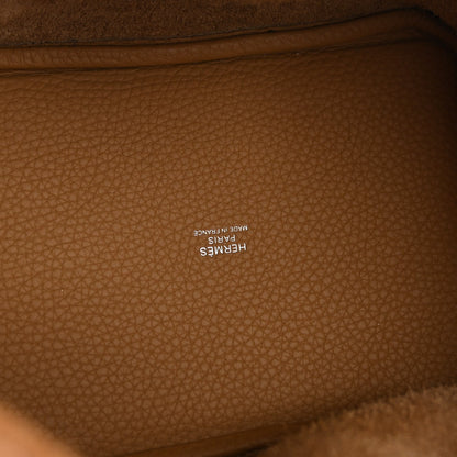 Picotin Lock 18 PM Taurillon Clemence Leather Bucket Bag Biscuit